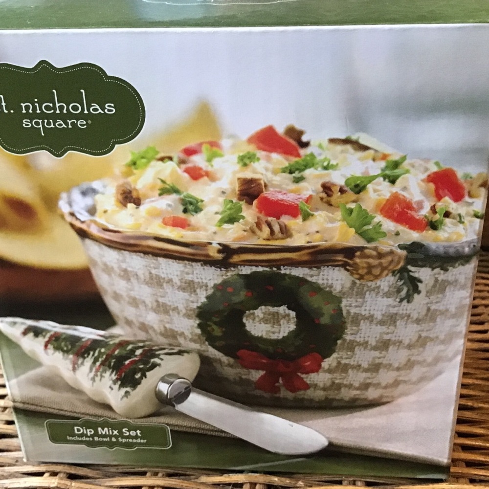 Farmhouse dip bowl and spreader set